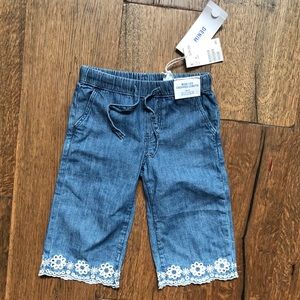 H&M embroidered wide leg toddler jeans 2t-3t